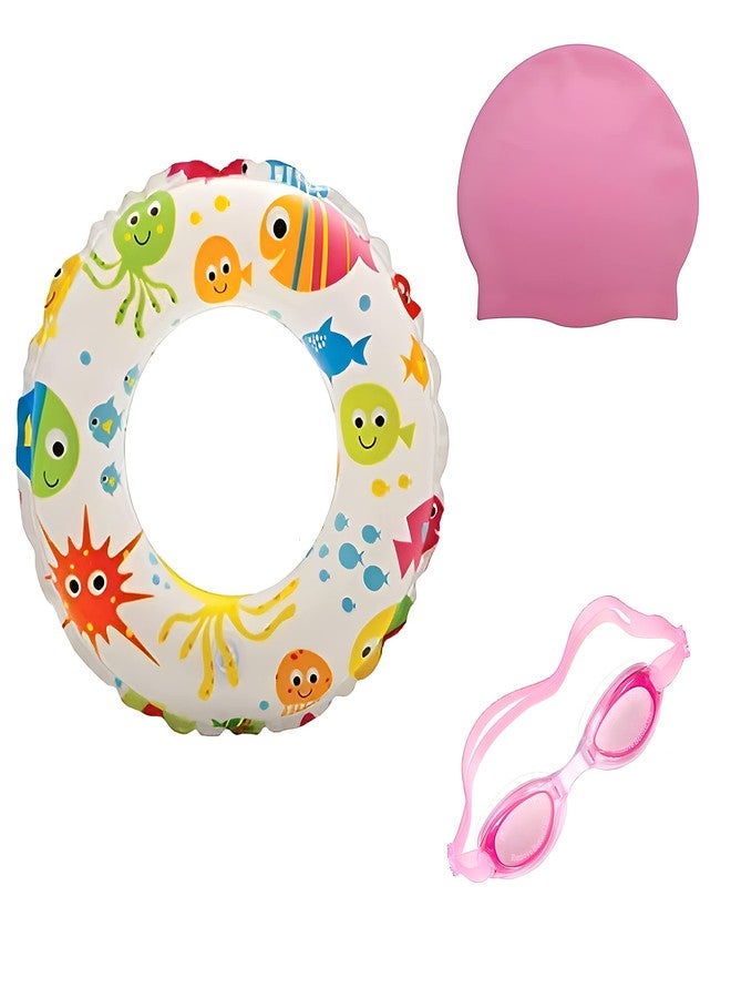 SVS ONLINE Inflatable Baby Float Ring Swimming Pool Toys Tube Raft for Babies, Swimming Stuff & Toddlers (Baby Swimming Ring and KIT) - Image 1